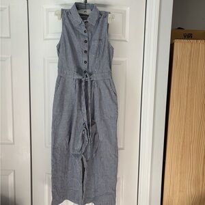 Japna Cotton Navy & White Striped jumpsuit NWT